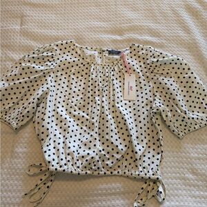 Vineyard Vines Polka Dot Puff Sleeve Top